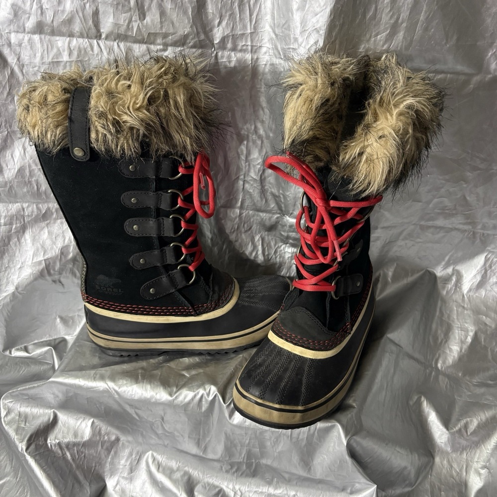 Sorel Joan of Arctic Women's Size 7 Black Suede Waterproof Fur Snow Boots
